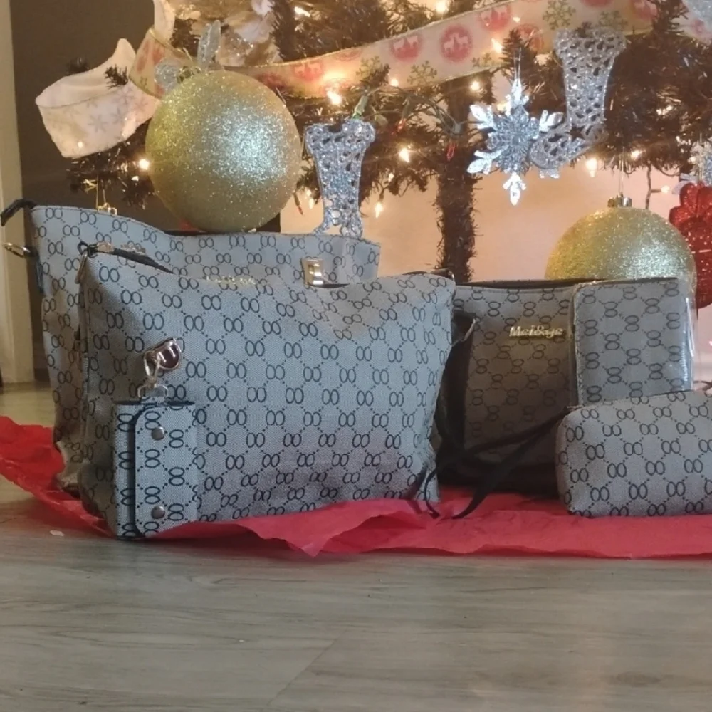 Nique Black and Gray Patterned Baby Bag Set - Picture 1 of 7